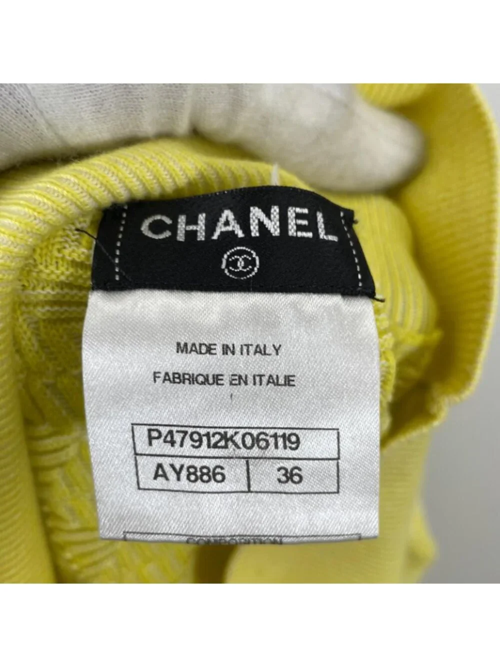 Chanel Flare Skirt SS Cotton Yellow 36